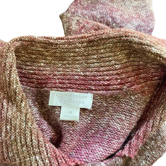 Christopher & Banks Burgundy Ombre Knit Cardigan - M - Picture 6 of 6